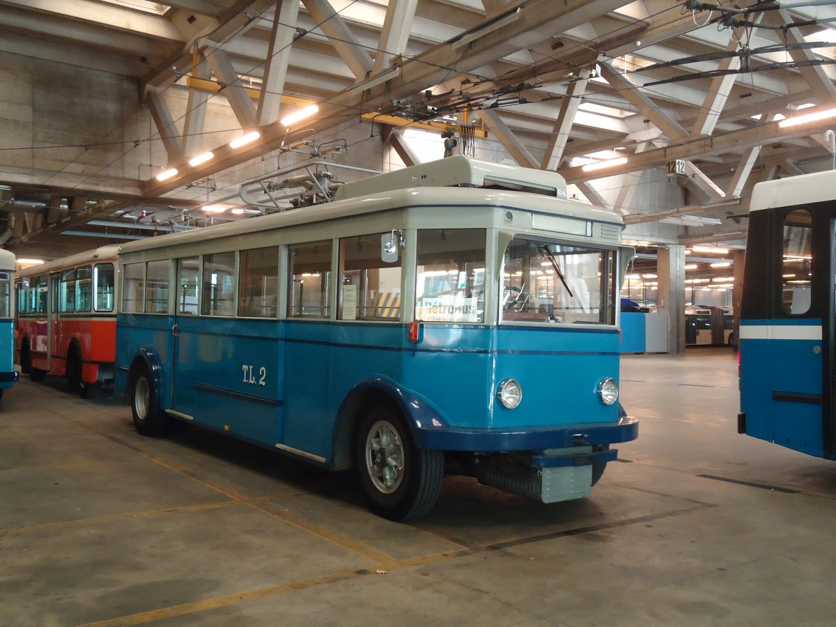 (138'787) - TL Lausanne (R�trobus) - Nr. 2 - FBW/Eggli Trolleybus (ex Nr. 3) am 13. Mai 2012 in Lausanne, D�p�t Borde