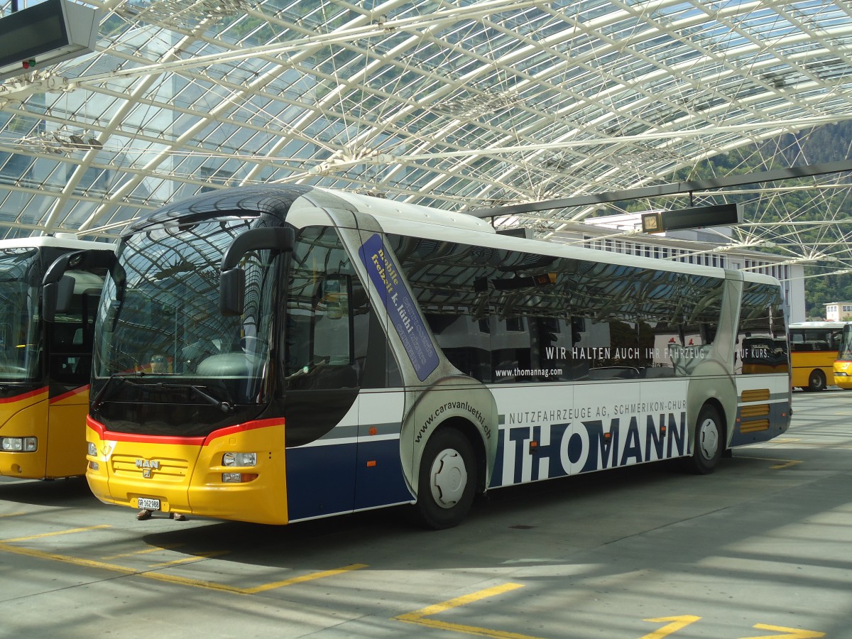 (138'999) - PostAuto Graub�nden - GR 162'988 - MAN am 20. Mai 2012 in Chur, Postautostation