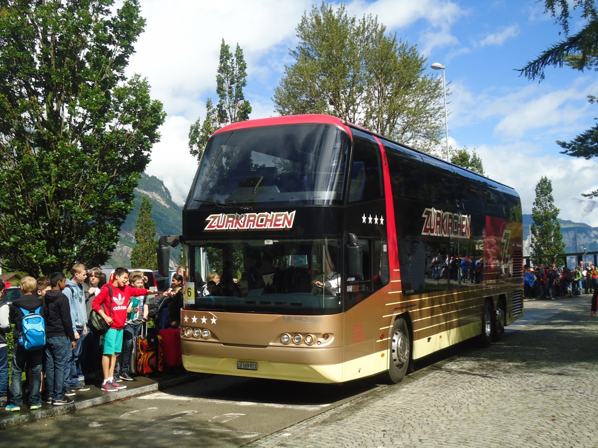 (139'369) - Zurkirchen, Malters - LU 169'911 - Neoplan am 11. Juni 2012 beim Bahnhof Fl�elen
