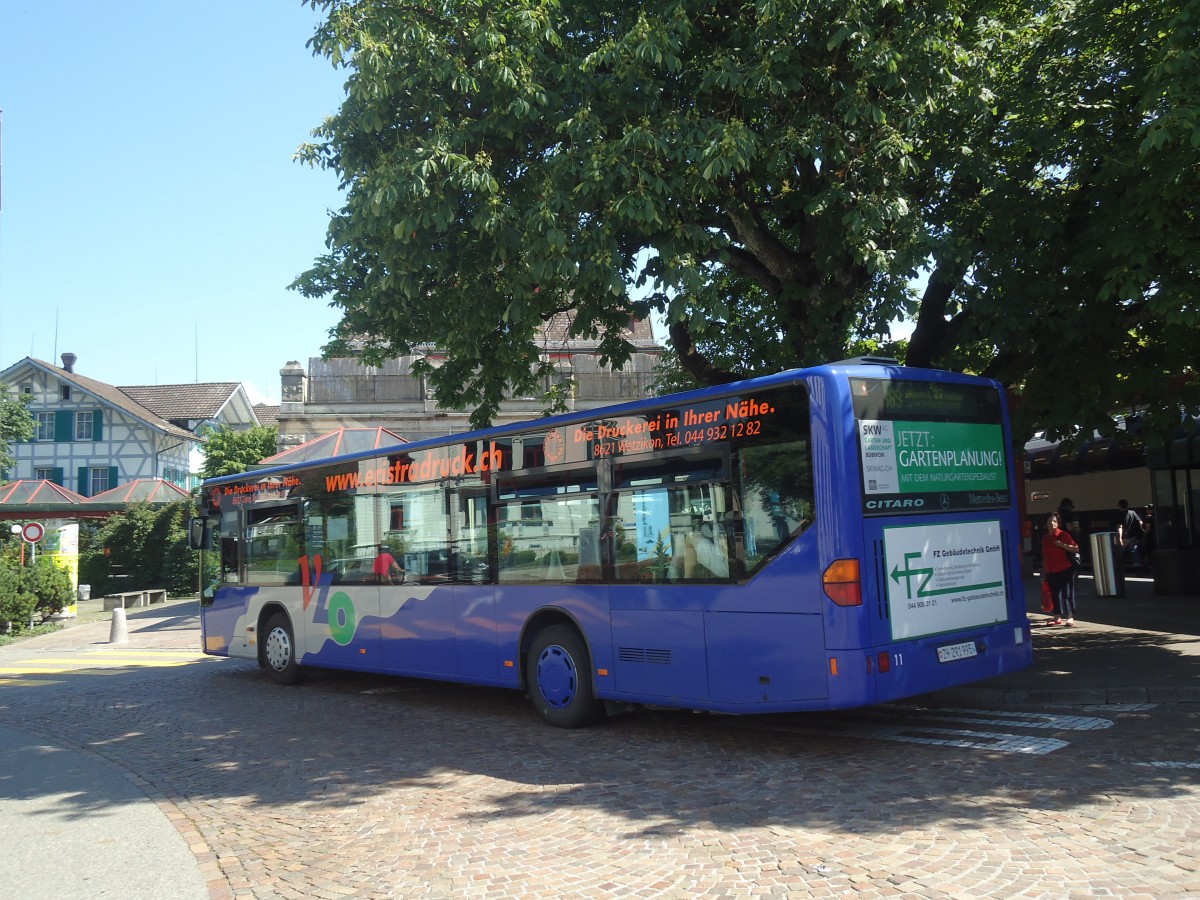 (139'815) - VZO Gr�ningen - Nr. 11/ZH 291'995 - Mercedes am 16. Juni 2012 beim Bahnhof Wetzikon