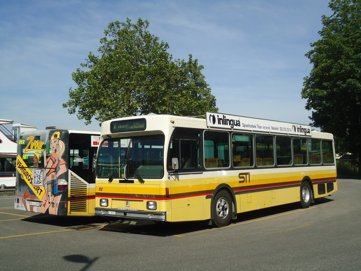(139'984) - STI Thun - Nr. 52/BE 396'552 - Saurer/R&J am 24. Juni 2012 bei der Schiffl�ndte Thun