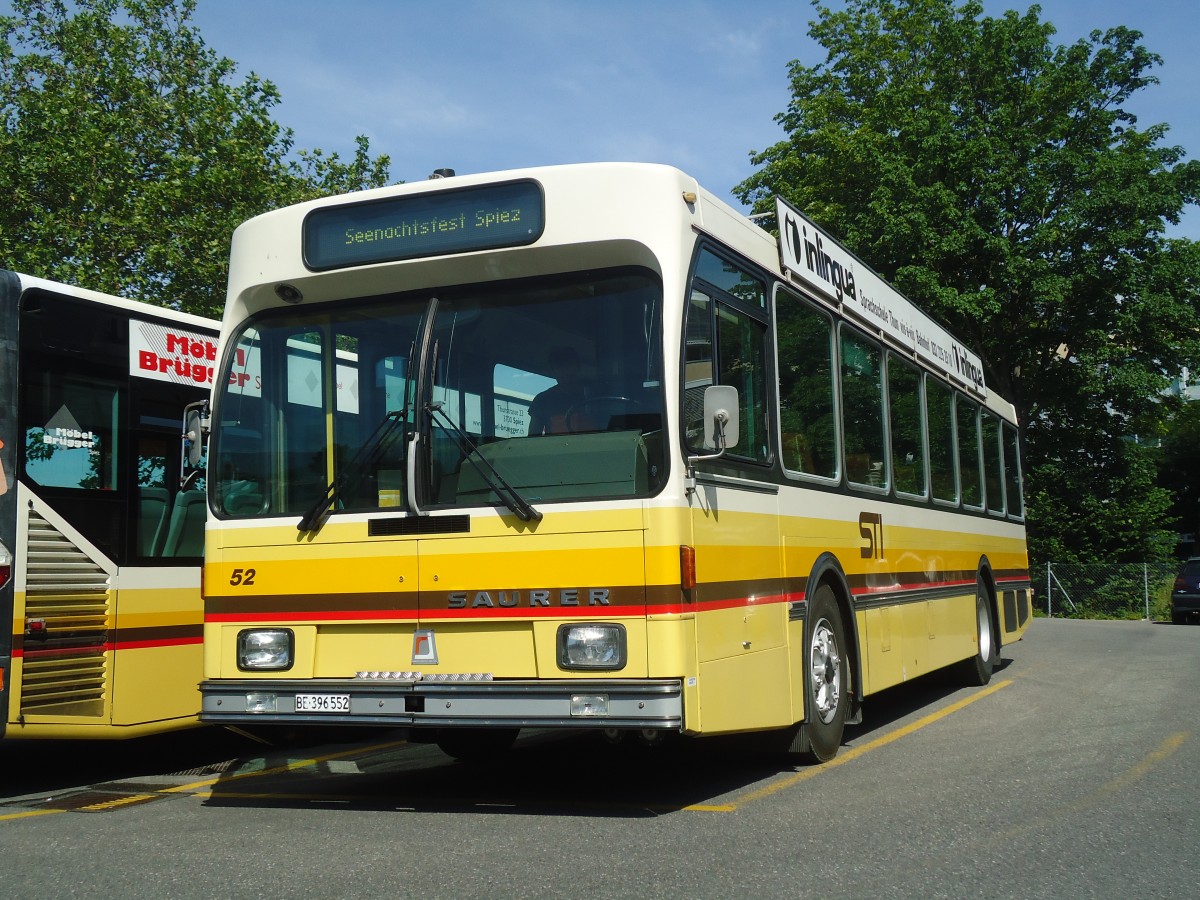 (139'995) - STI Thun - Nr. 52/BE 396'552 - Saurer/R&J am 24. Juni 2012 bei der Schiffl�ndte Thun