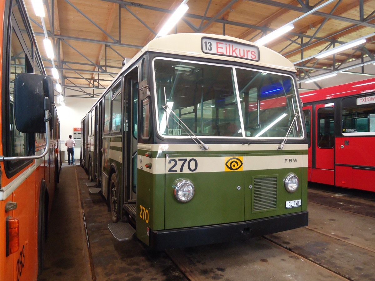 (140'089) - Bernmobil, Bern (TVB) - Nr. 270 - FBW/SWS-Gangloff am 24. Juni 2012 in Bern, Weissenb�hl
