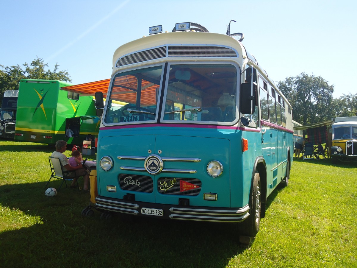 (141'179) - Pittet, Aigle - VD 135'332 - Saurer/Saurer (ex M+79'518; ex P 24'137; ex P 21'737) am 18. August 2012 in Affeltrangen, Kreuzegg