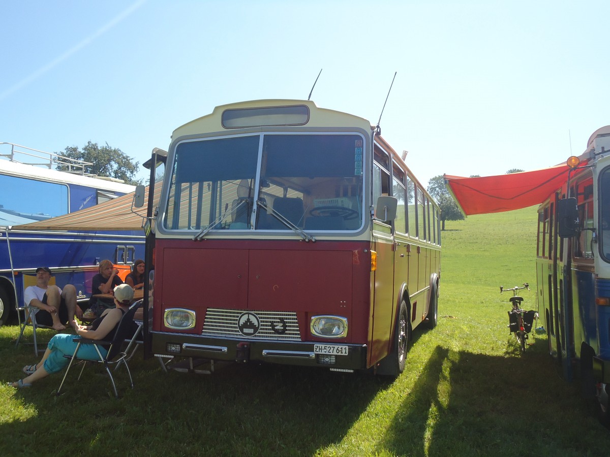 (141'209) - Niederer F., Langwiesen - ZH 527'611 - Saurer/T�scher (ex Sol�r+Fontana, Ilanz) am 18. August 2012 in Affeltrangen, Kreuzegg