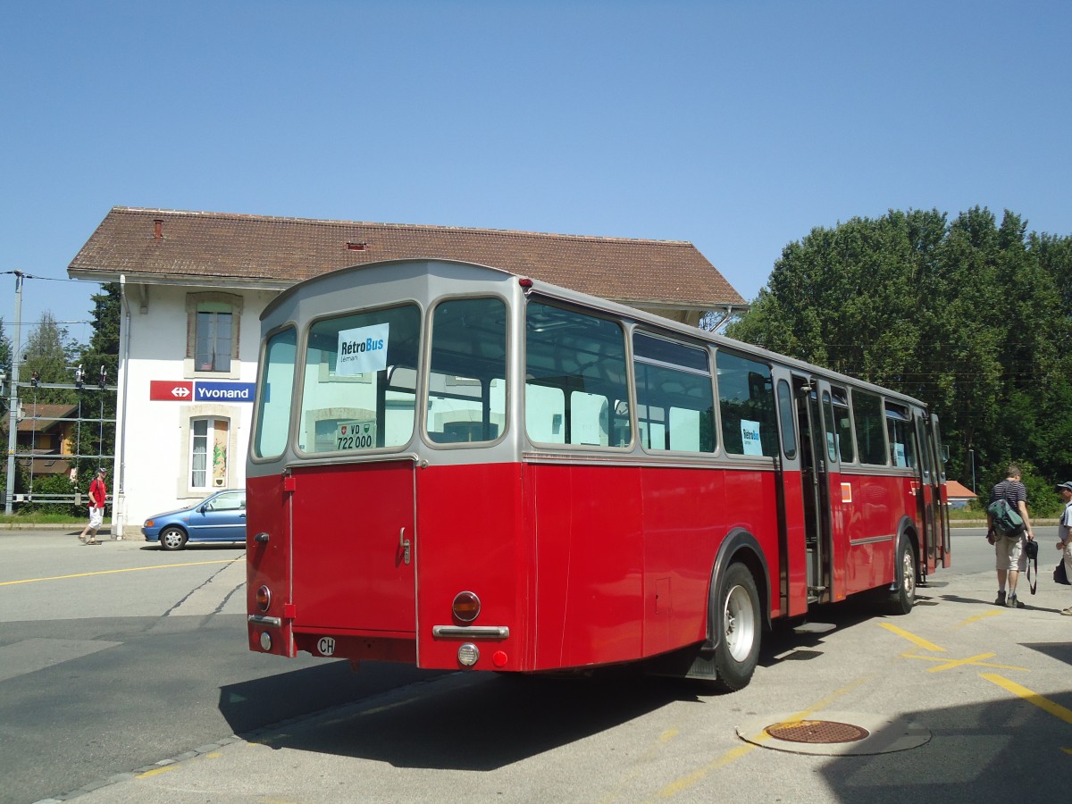 (141'328) - Zivilschutz, Winterthur (R�trobus) - Nr. 254/VD 722'000 - Volvo/T�scher (ex WV Winterthur Nr. 254) am 19. August 2012 beim Bahnhof Yvonand