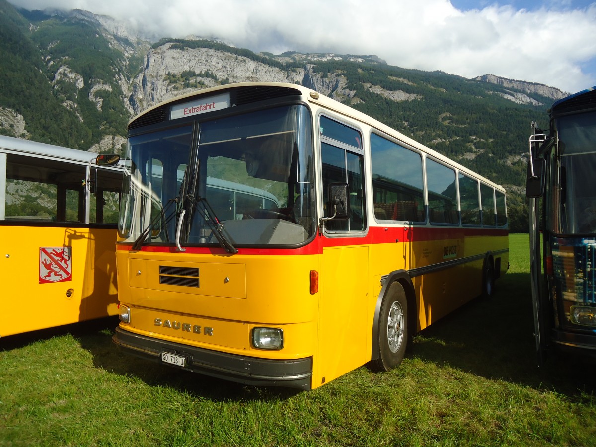 (141'612) - Gautschi, Suhr - SO 713 U - Saurer/T�scher (ex L�tscher, Neuheim Nr. 200; ex Cartek, Regensdorf; ex P 25'822) am 15. September 2012 in Chur, Waffenplatz