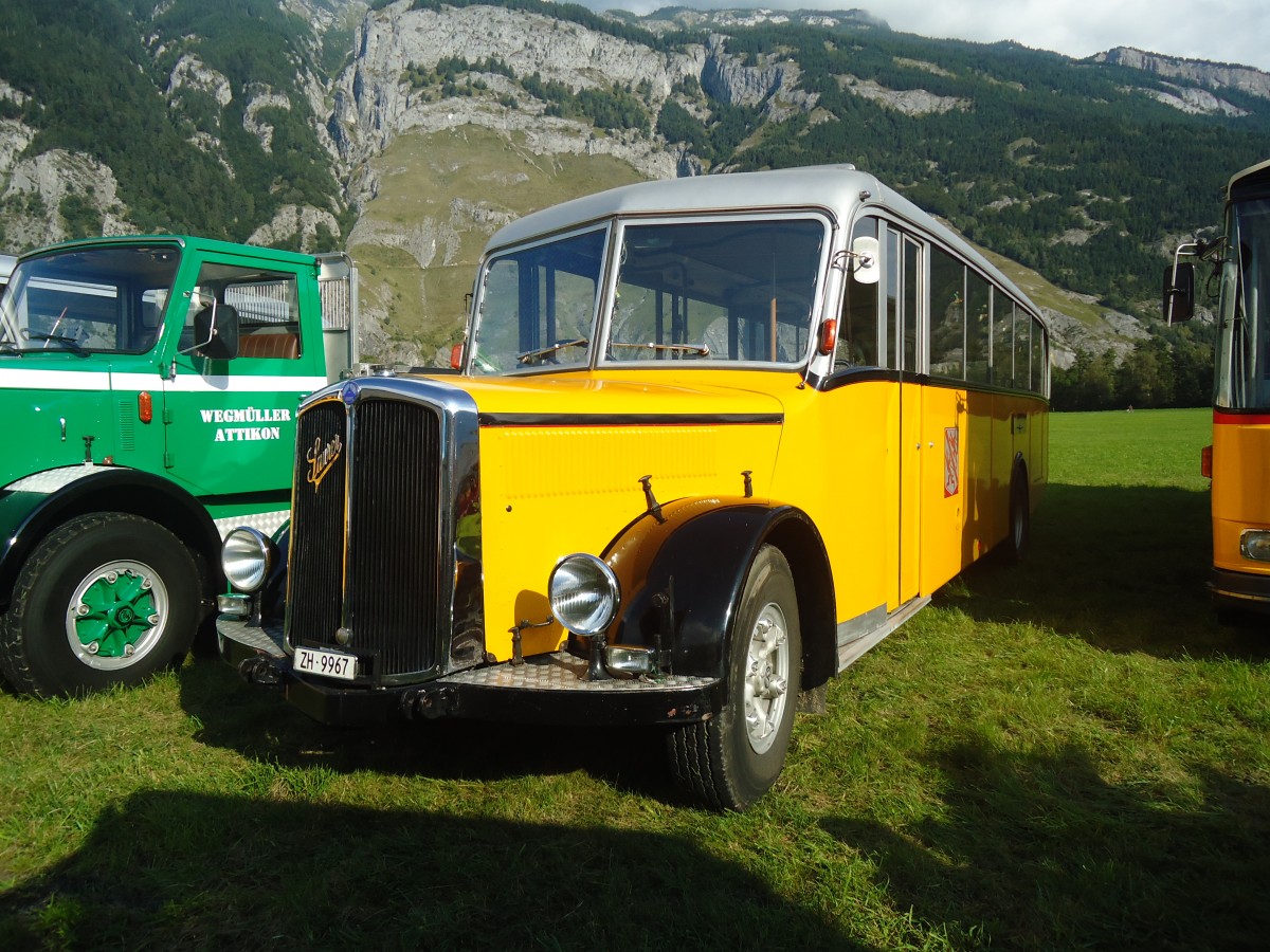 (141'613) - Wegm�ller, Attikon - ZH 9967 - Saurer/Hess (ex P 24'531; ex P 1375) am 15. September 2012 in Chur, Waffenplatz