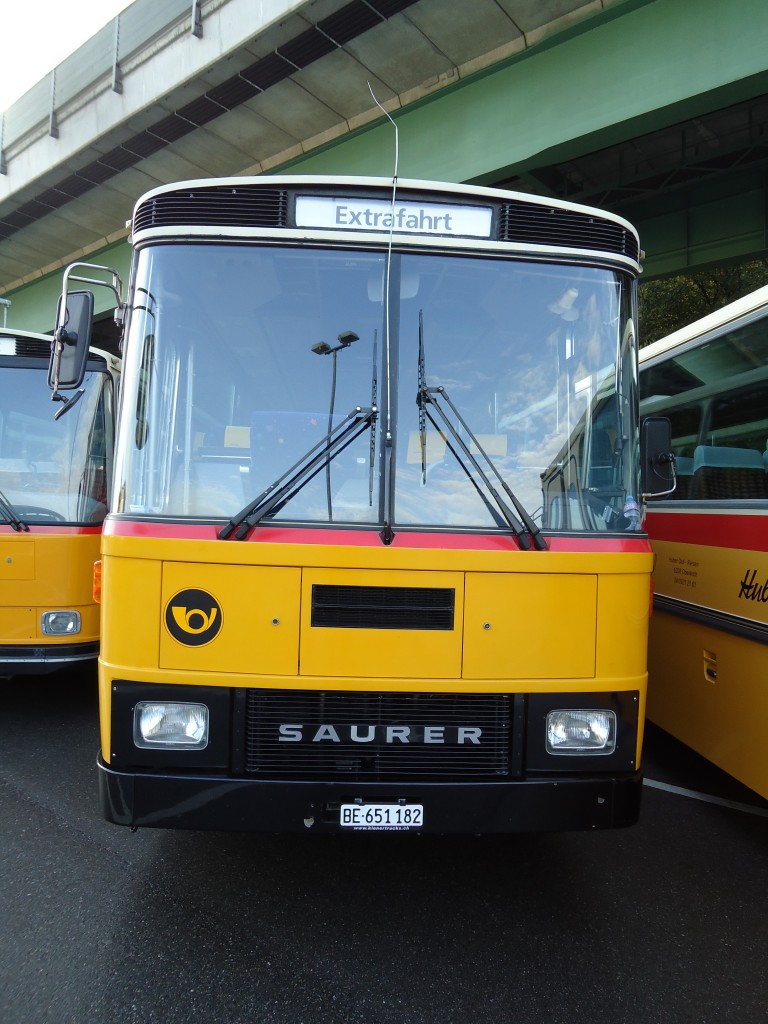 (141'995) - Bernair, M�nsingen - BE 651'182 - Saurer/T�scher (ex Schebath, Lauerz; ex Albin, F�llanden; ex Heim, Flums) am 21. Oktober 2012 in Flamatt, Bernstrasse
