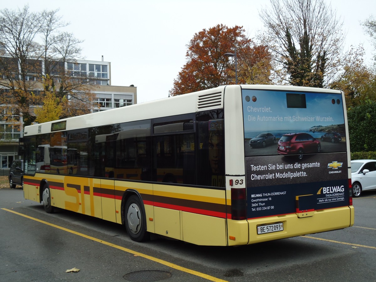 (142'171) - STI Thun - Nr. 93/BE 572'093 - MAN am 4. November 2012 bei der Schiffl�ndte Thun
