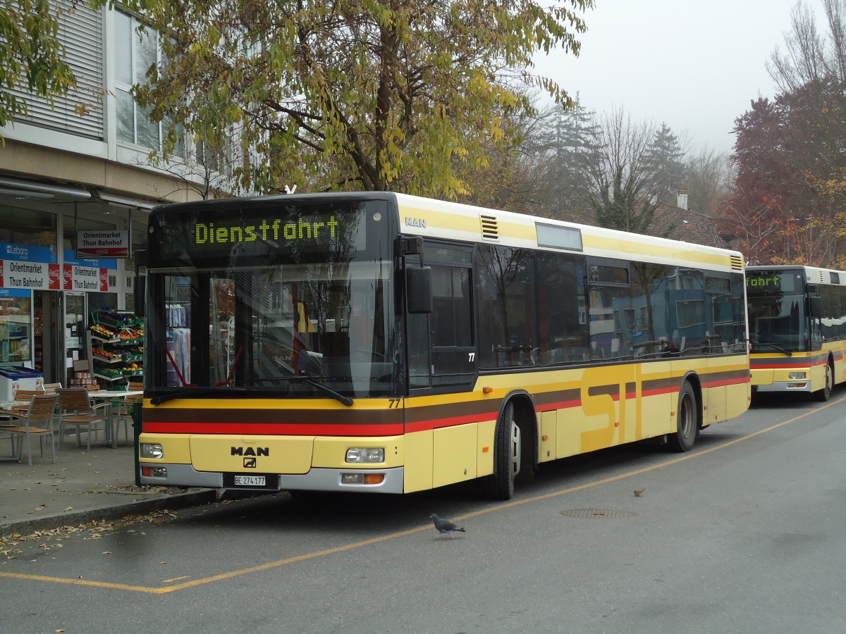 (142'217) - STI Thun - Nr. 77/BE 274'177 - MAN am 19. November 2012 bei der Schiffl�ndte Thun