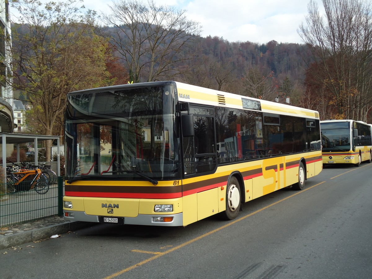 (142'234) - STI Thun - Nr. 81/BE 543'381 - MAN am 22. November 2012 bei der Schiffl�ndte Thun