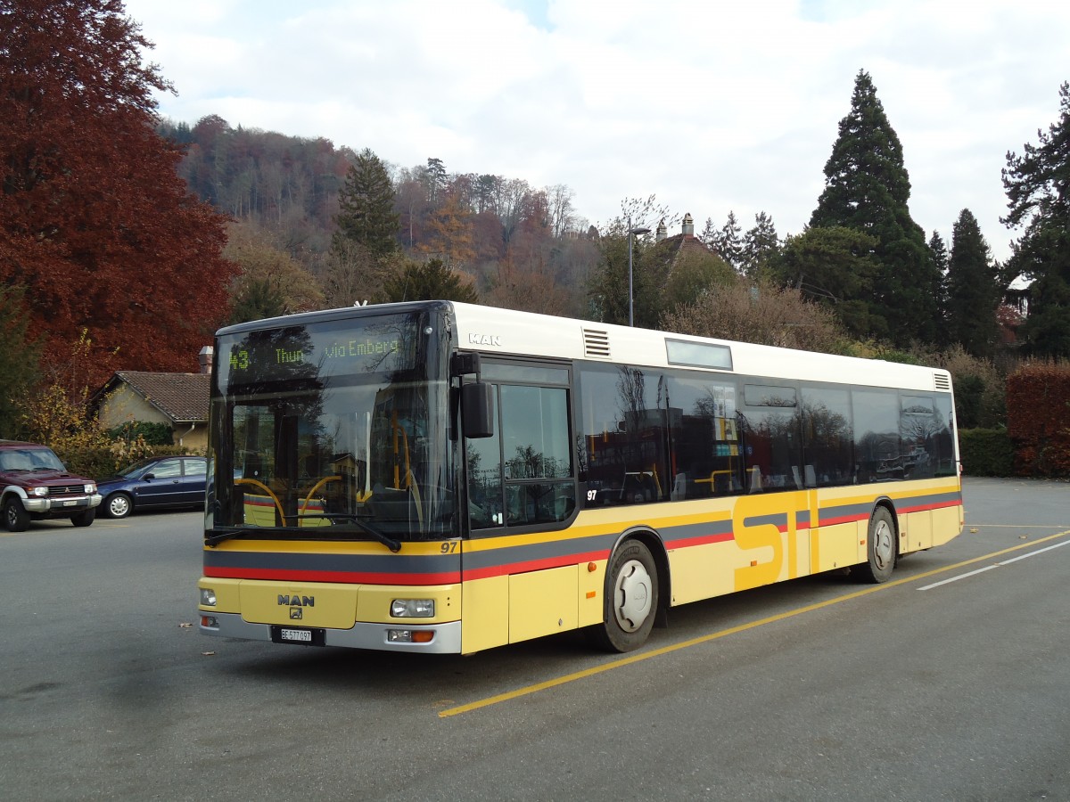 (142'238) - STI Thun - Nr. 97/BE 577'097 - MAN am 22. November 2012 bei der Schiffl�ndte Thun