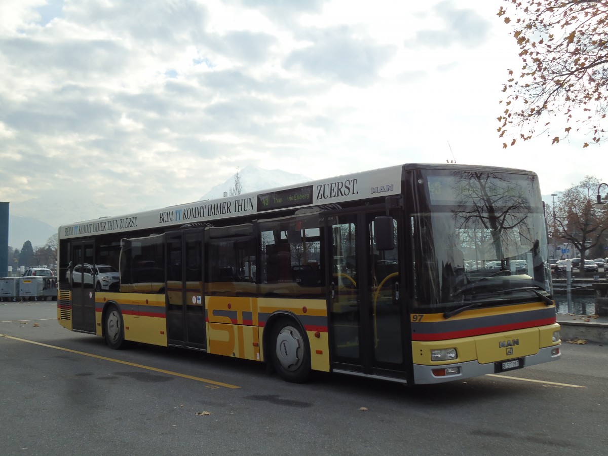 (142'242) - STI Thun - Nr. 97/BE 577'097 - MAN am 22. November 2012 bei der Schiffl�ndte Thun