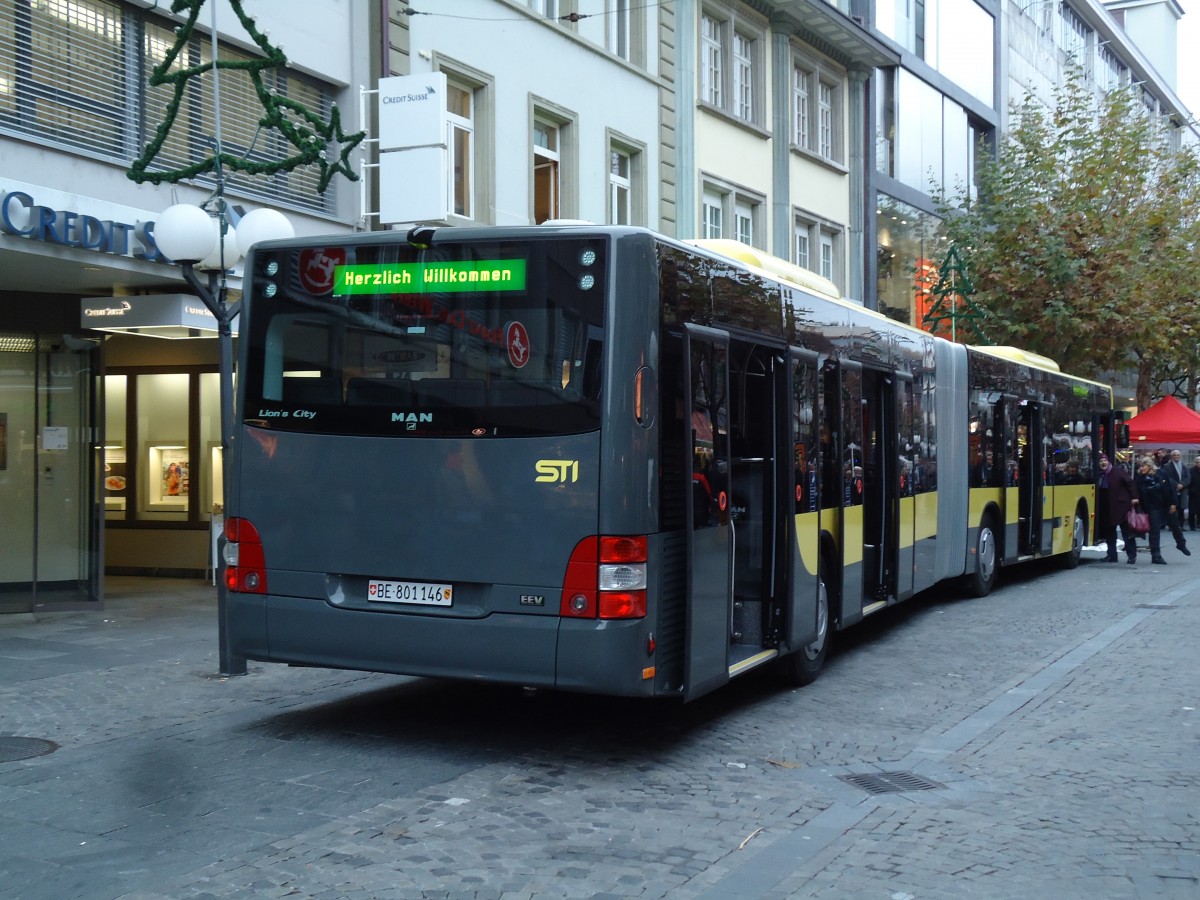 (142'254) - STI Thun - Nr. 146/BE 801'146 - MAN am 22. November 2012 in Thun, B�lliz