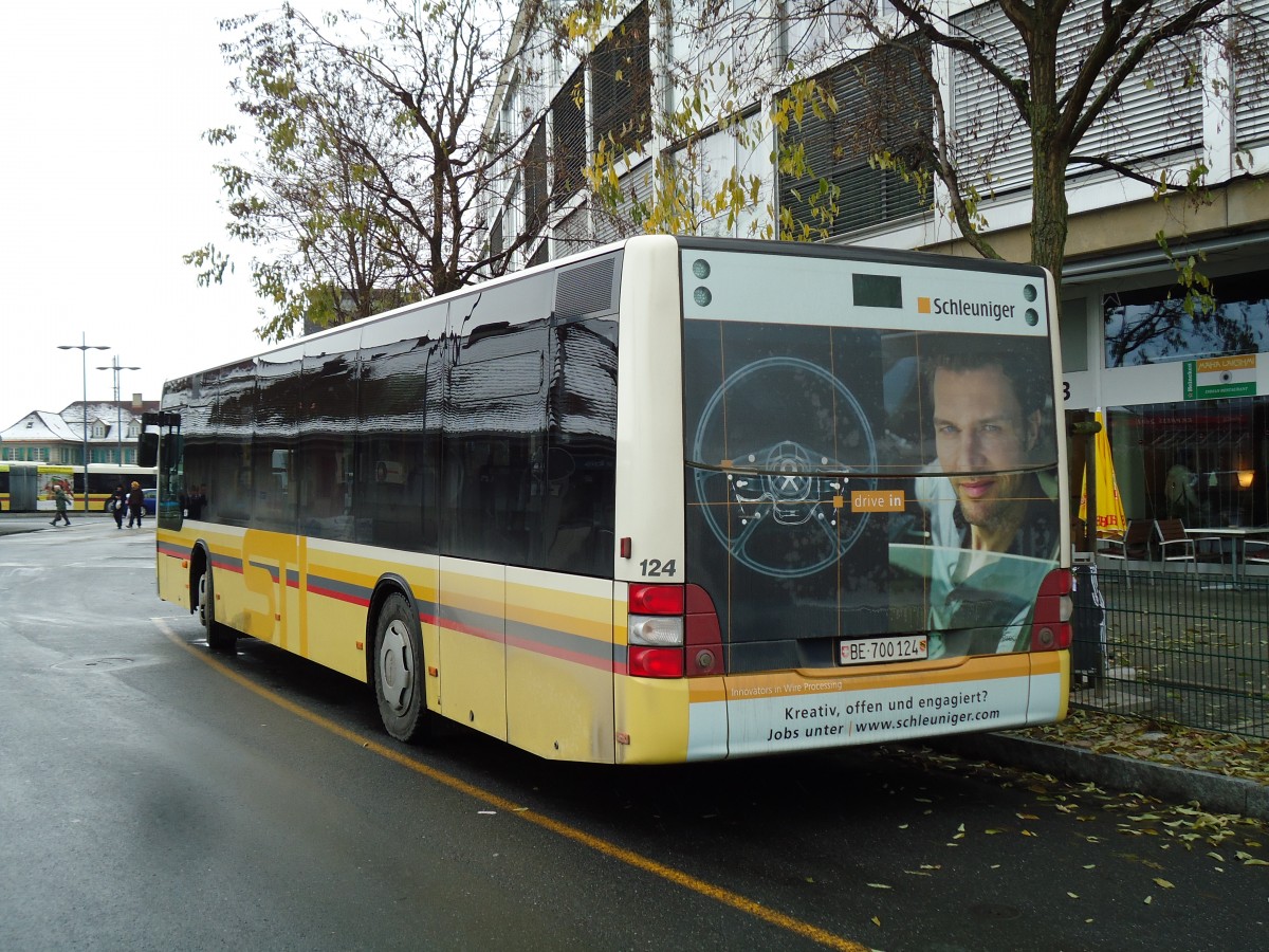 (142'290) - STI Thun - Nr. 124/BE 700'124 - MAN am 30. November 2012 bei der Schiffl�ndte Thun