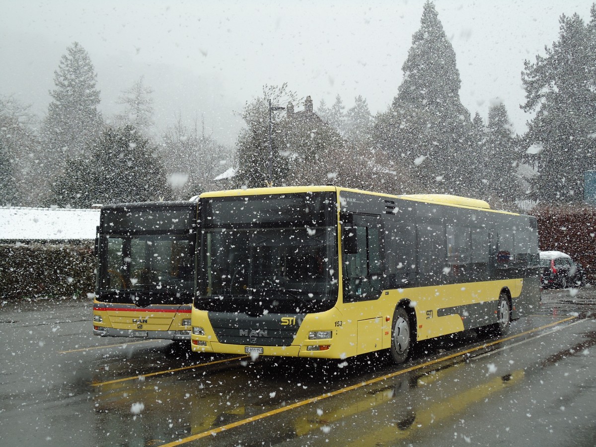 (142'314) - STI Thun - Nr. 153/BE 801'153 - MAN am 5. Dezember 2012 bei der Schiffl�ndte Thun