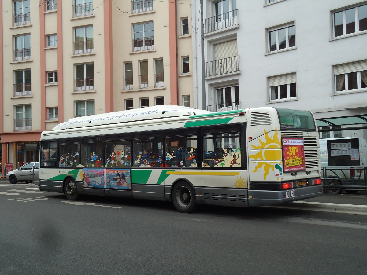 (142'366) - TRACE Colmar - Nr. 155/2240 XY 68 - Irisbus am 8. Dezember 2012 in Colmar, Th��tre