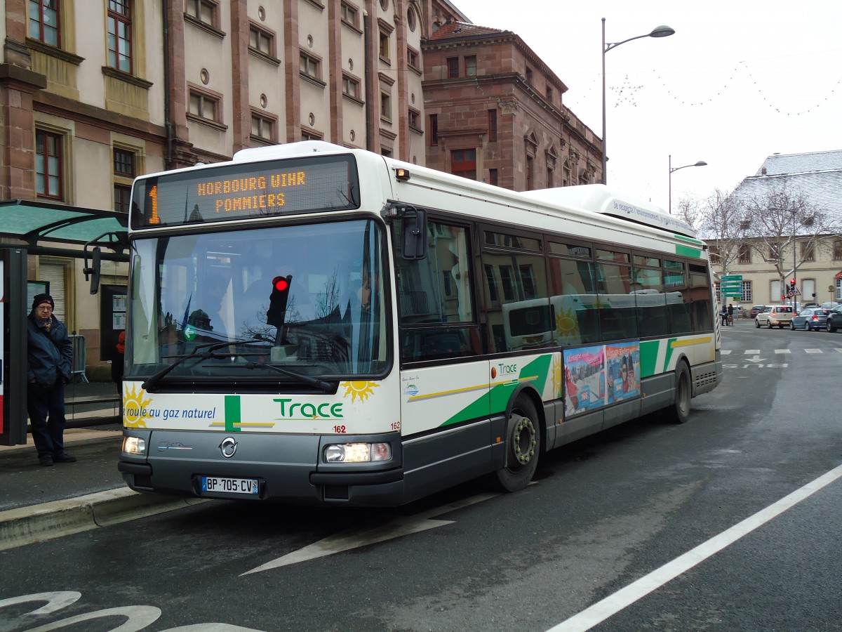 (142'375) - TRACE Colmar - Nr. 162/BP 705 CV - Irisbus am 8. Dezember 2012 in Colmar, Th��tre