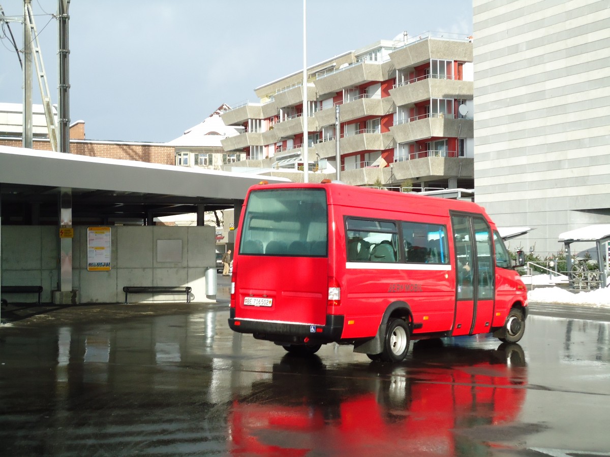 (142'451) - Bernmobil, Bern - Nr. 502/BE 716'502 - Mercedes (ex RTB Altst�tten Nr. 6) am 10. Dezember 2012 beim Bahnhof M�nsingen