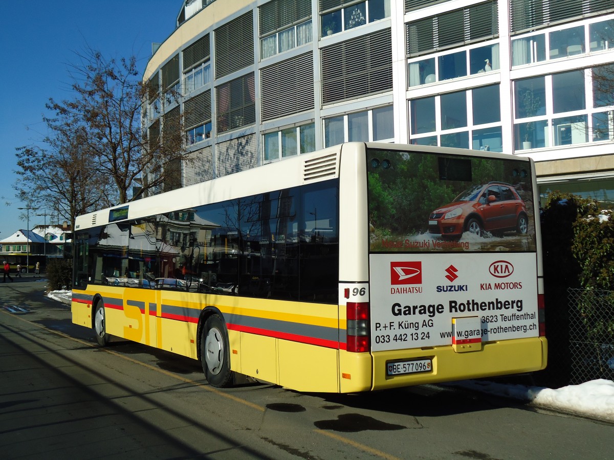 (142'503) - STI Thun - Nr. 96/BE 577'096 - MAN am 12. Dezember 2012 bei der Schiffl�ndte Thun