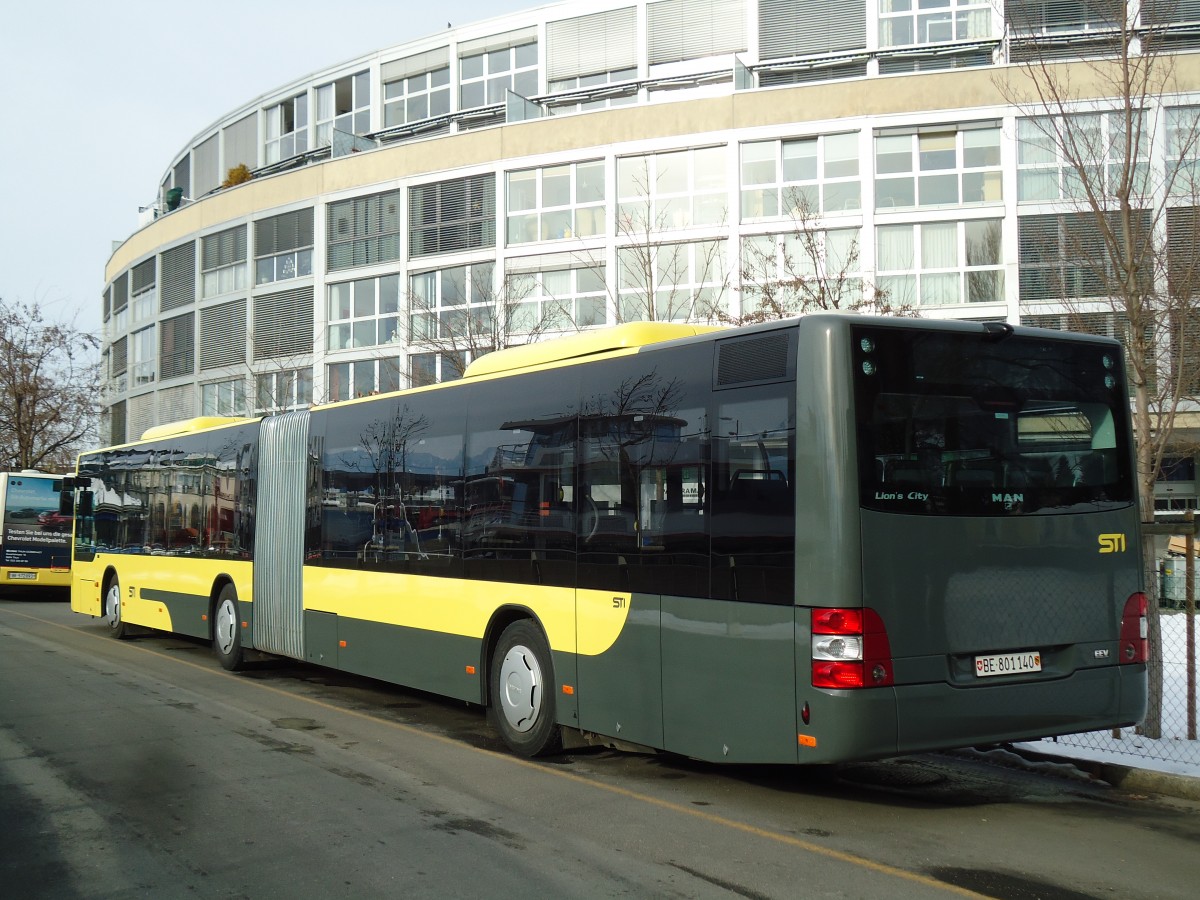 (142'509) - STI Thun - Nr. 140/BE 801'140 - MAN am 14. Dezember 2012 bei der Schiffl�ndte Thun
