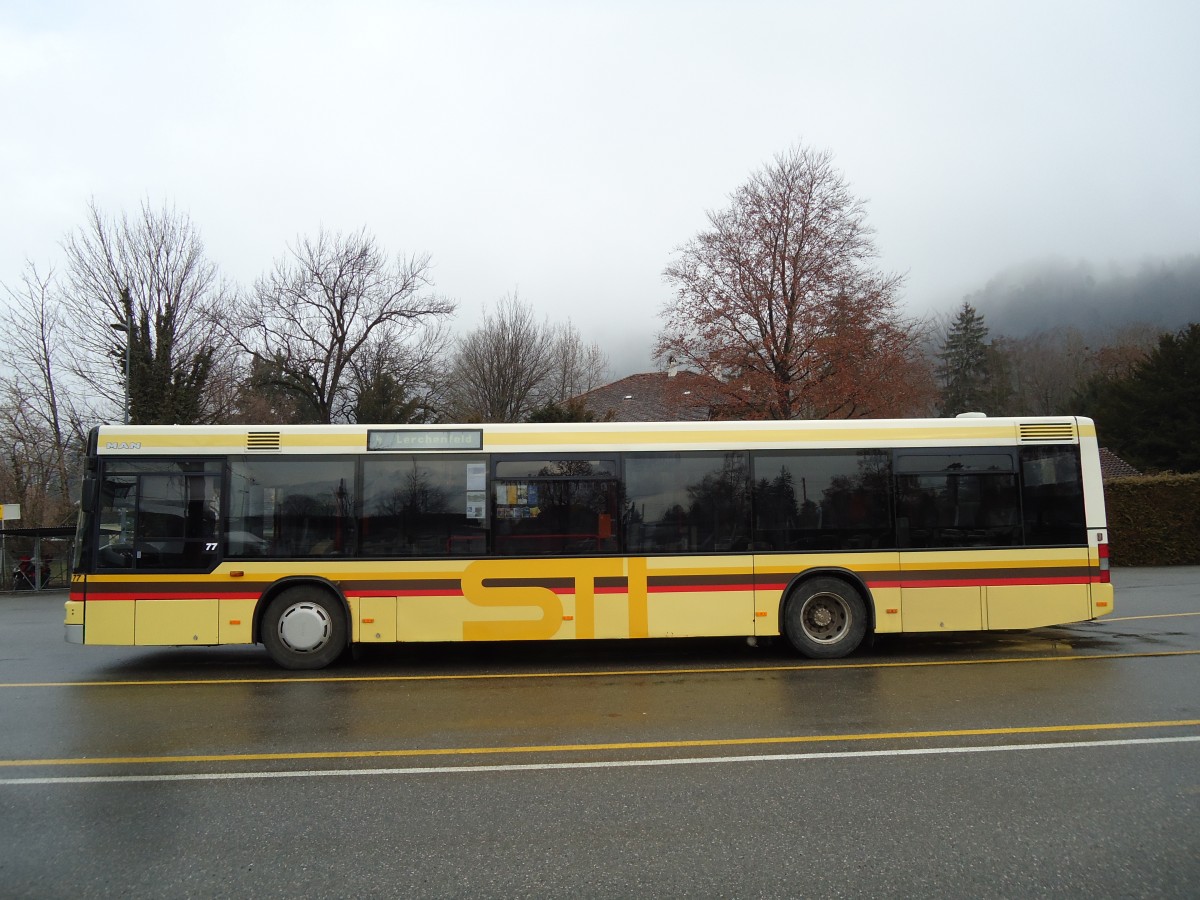 (142'568) - STI Thun - Nr. 77/BE 274'177 - MAN am 21. Dezember 2012 bei der Schiffl�ndte Thun