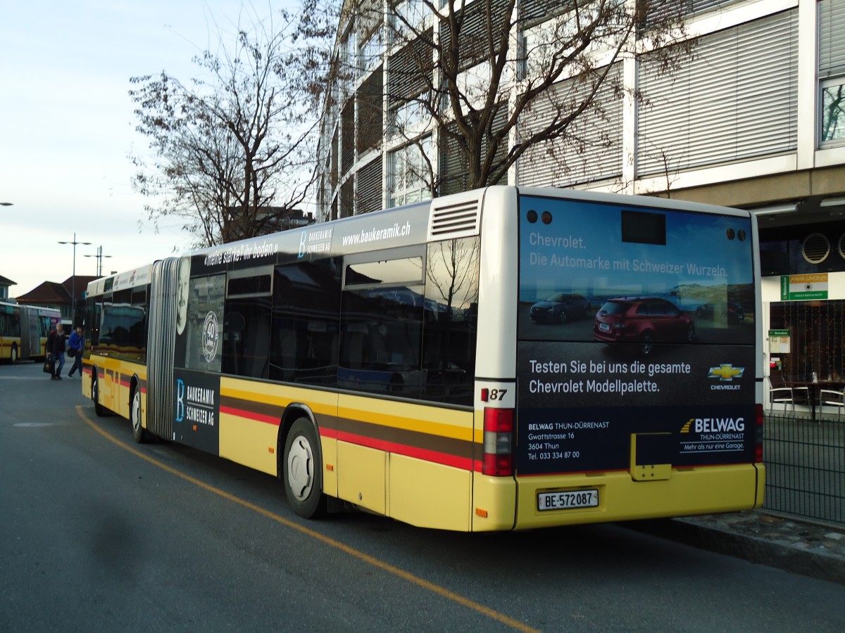 (142'858) - STI Thun - Nr. 87/BE 572'087 - MAN am 31. Dezember 2012 bei der Schiffl�ndte Thun