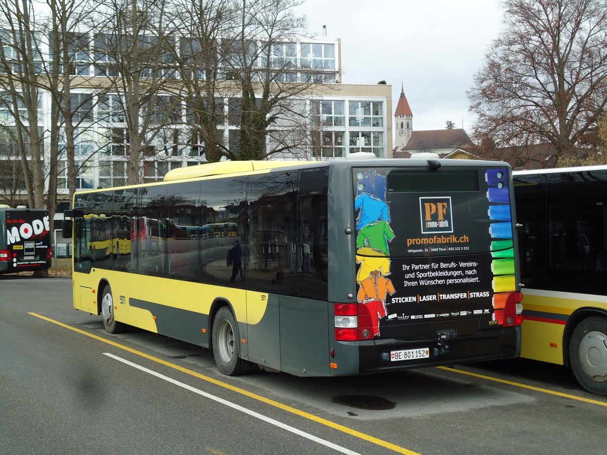 (142'919) - STI Thun - Nr. 152/BE 801'152 - MAN am 4. Januar 2013 bei der Schiffl�ndte Thun