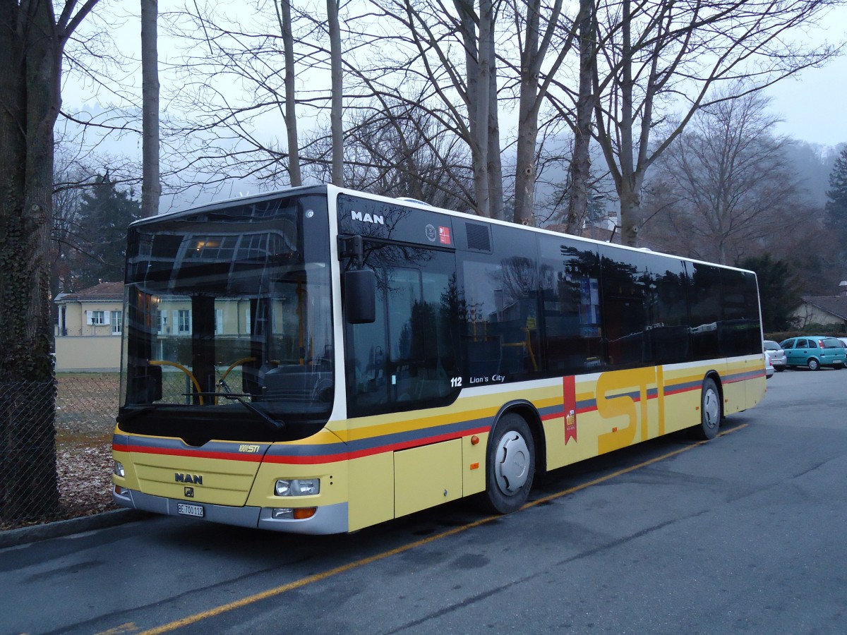 (143'017) - STI Thun - Nr. 112/BE 700'112 - MAN am 14. Januar 2013 bei der Schiffl�ndte Thun