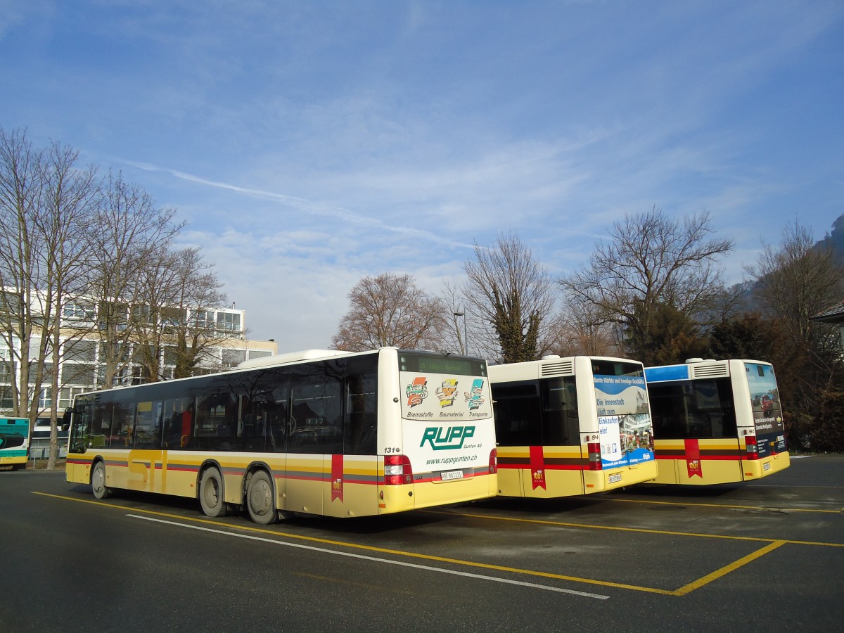 (143'030) - STI Thun - Nr. 131/BE 801'131 - MAN am 19. Januar 2013 bei der Schiffl�ndte Thun
