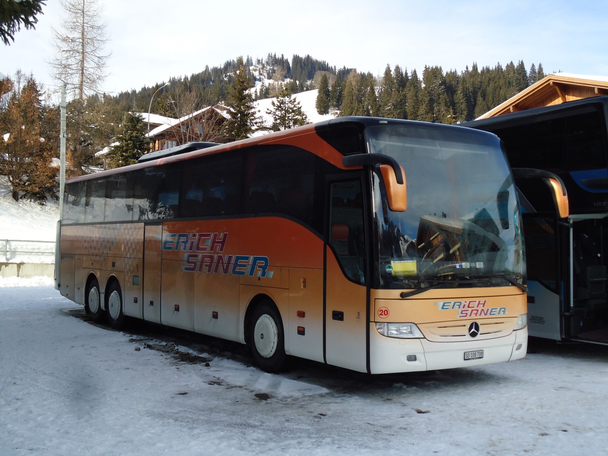 (143'078) - Saner, Laufen - Nr. 20/BL 108'708 - Mercedes am 20. Januar 2013 beim Bahnhof Saanenm�ser