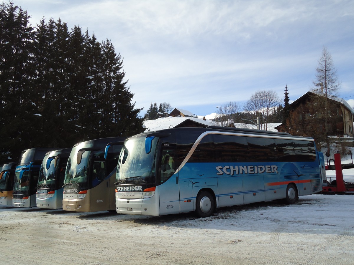 (143'084) - Schneider, Langendorf - SO 21'615 - Setra am 20. Januar 2013 beim Bahnhof Saanenm�ser