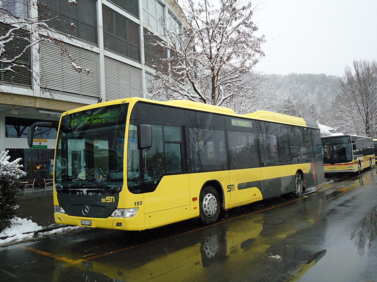 (143'175) - STI Thun - Nr. 155/BE 801'155 - Mercedes am 7. Februar 2013 bei der Schiffl�ndte Thun