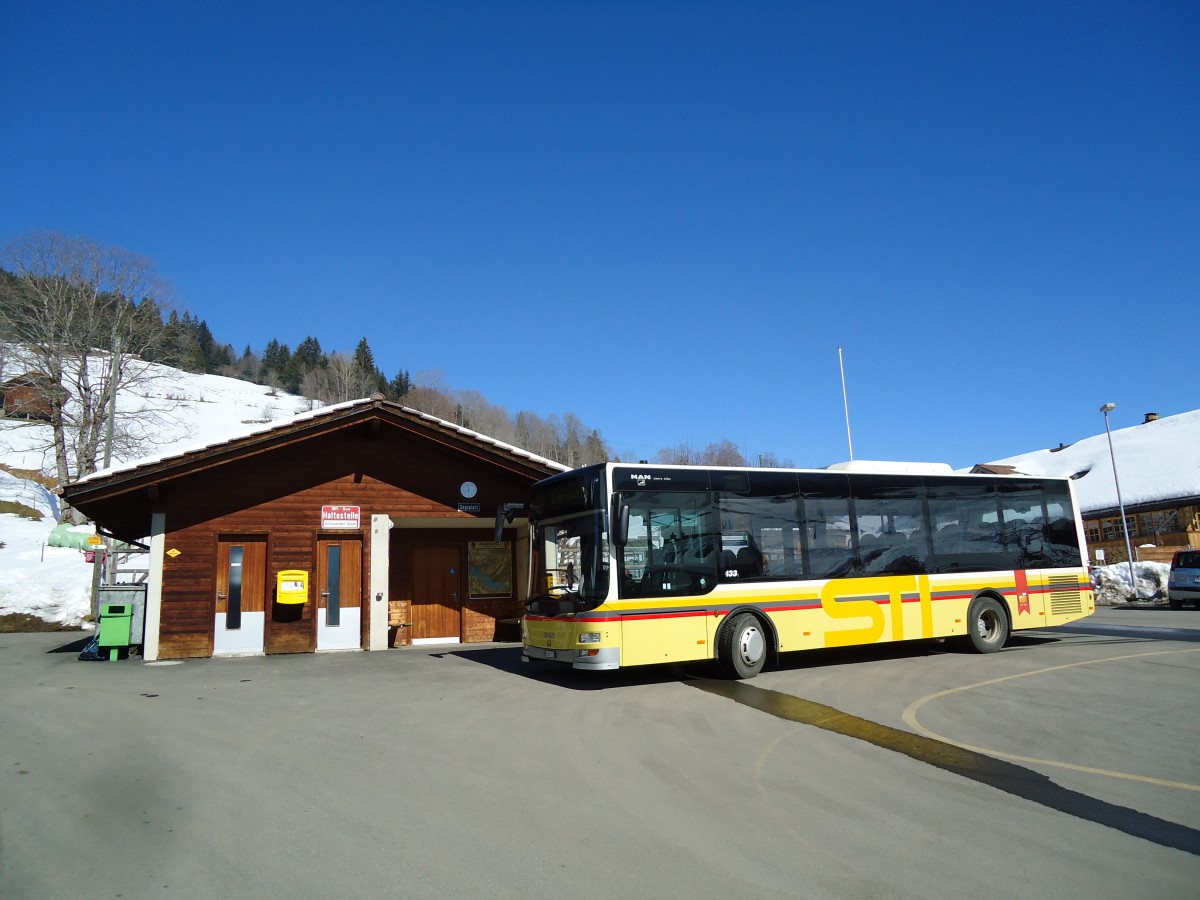 (143'451) - STI Thun - Nr. 133/BE 801'133 - MAN/G�ppel am 4. M�rz 2013 in Schwanden, S�ge