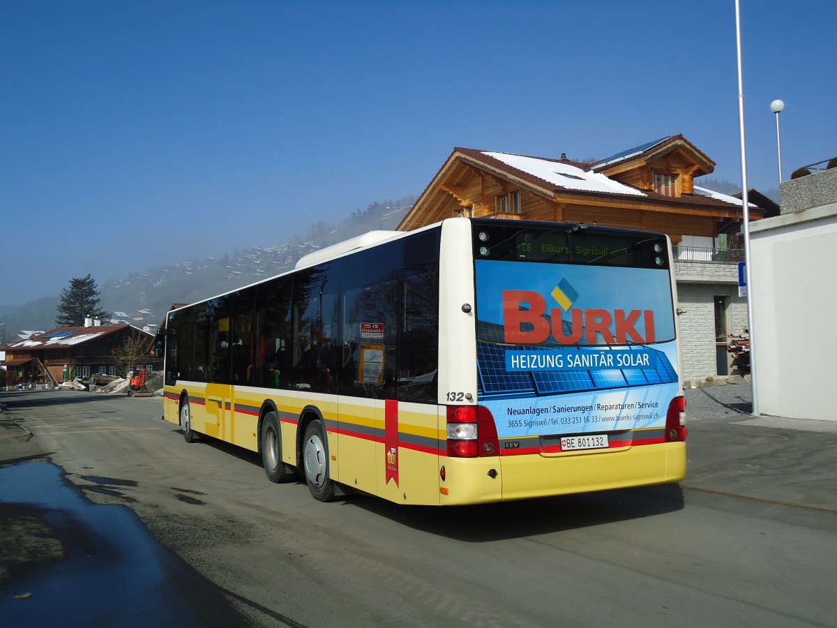 (143'454) - STI Thun - Nr. 132/BE 801'132 - MAN am 4. M�rz 2013 in Sigriswil, Dorf