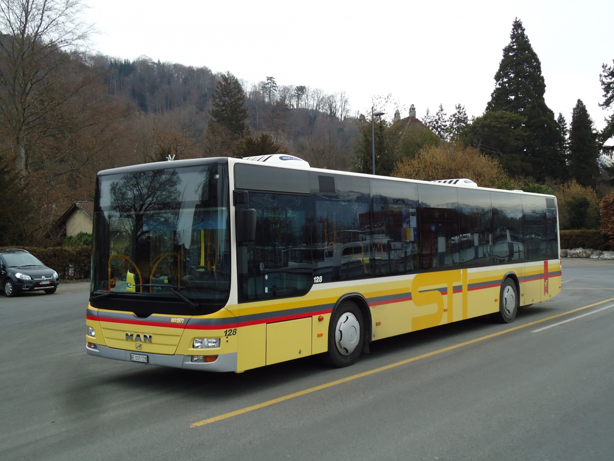 (143'463) - STI Thun - Nr. 128/BE 800'128 - MAN am 8. M�rz 2013 bei der Schiffl�ndte Thun