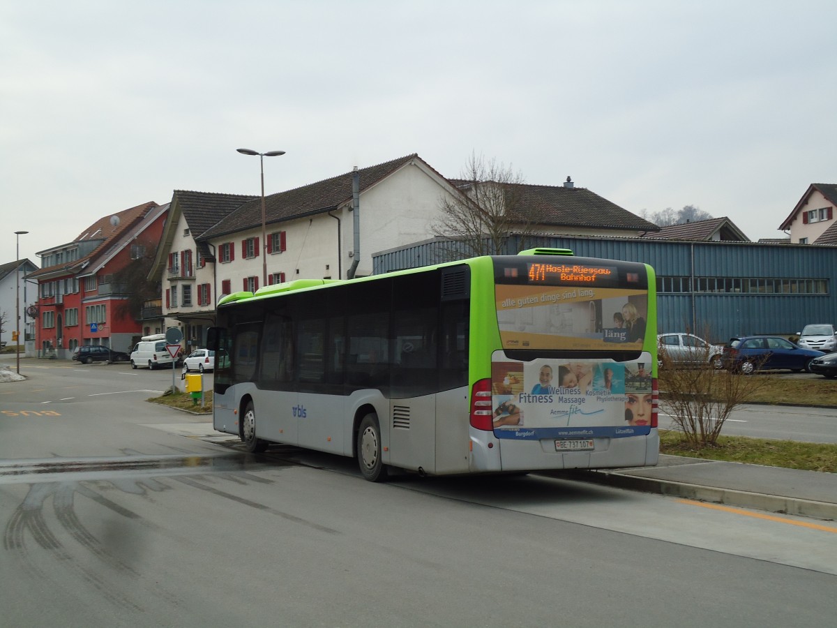 (143'569) - Busland, Burgdorf - Nr. 107/BE 737'107 - Mercedes am 23. M�rz 2013 beim Bahnhof Affoltern-Weier