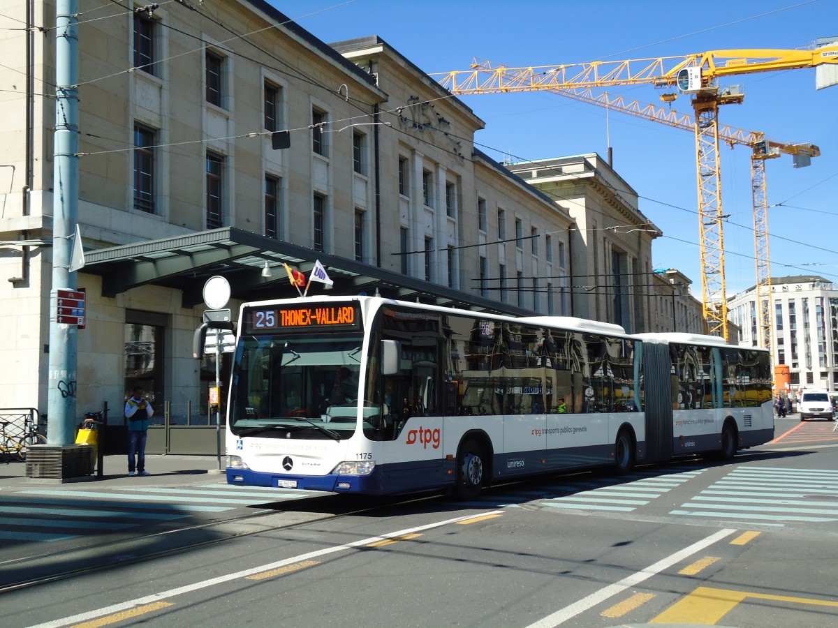 (144'712) - TPG Gen�ve - Nr. 1175/GE 960'925 - Mercedes am 27. Mai 2013 beim Bahnhof Gen�ve