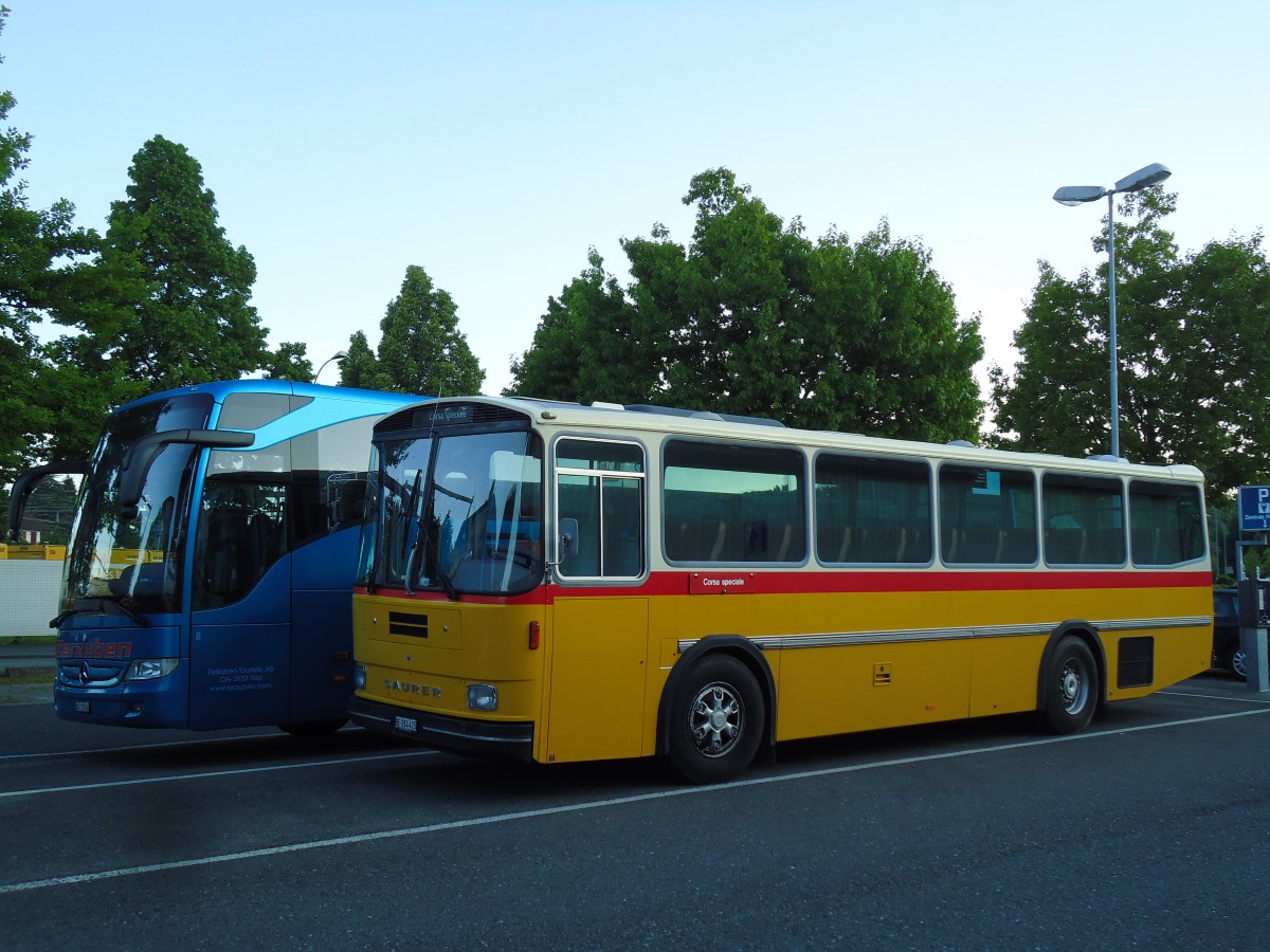 (144'825) - Overney, Bern - BE 284'415 - Saurer/T�scher (ex Autopostale, Croglio Nr. 10; ex Monti, Cademario Nr. 10; ex PostAuto Graub�nden; ex Frigg, Zernez; ex P 24'403) am 6. Juni 2013 in Thun, Seestrasse