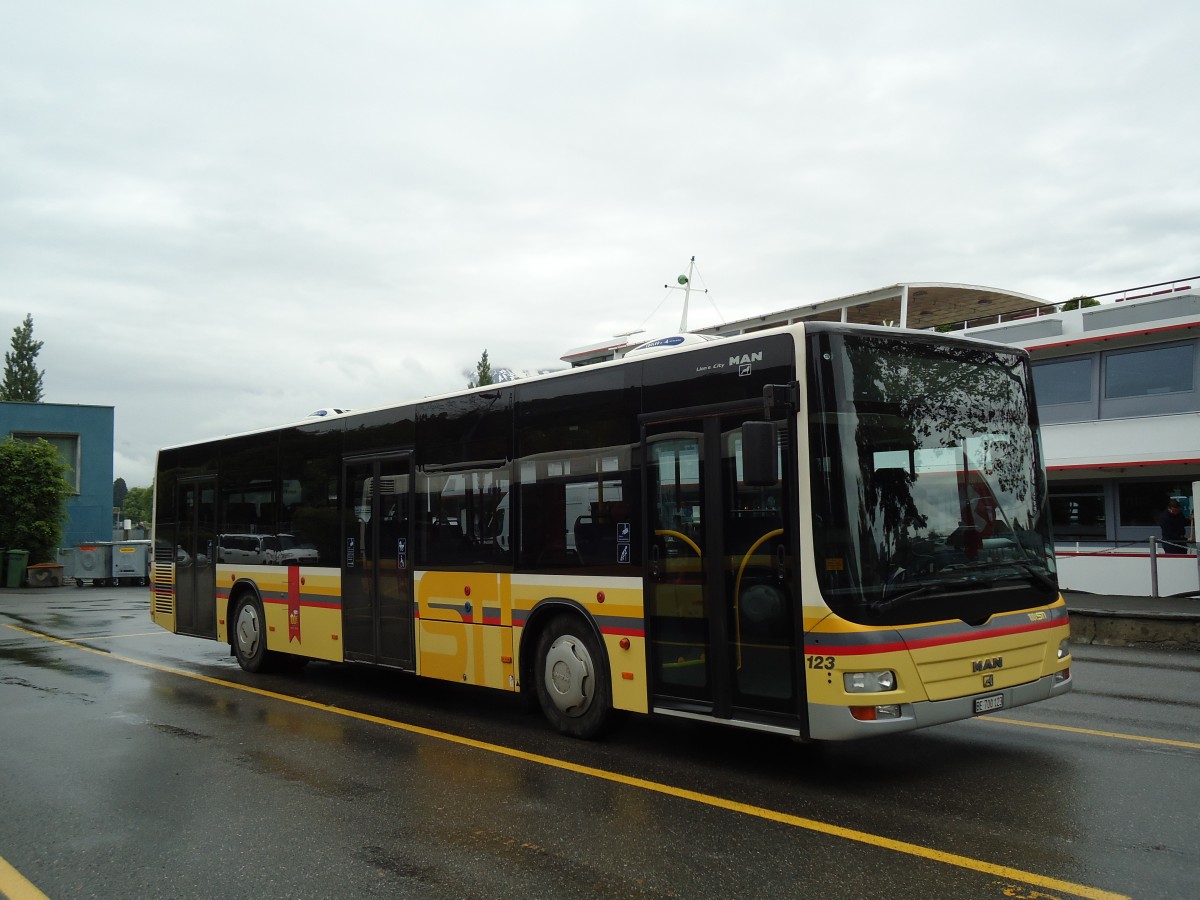 (144'892) - STI Thun - Nr. 123/BE 700'123 - MAN am 10. Juni 2013 bei der Schiffl�ndte Thun