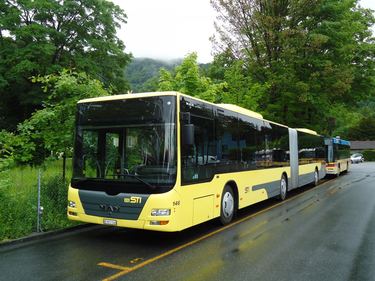 (144'895) - STI Thun - Nr. 146/BE 801'146 - MAN am 10. Juni 2013 bei der Schiffl�ndte Thun