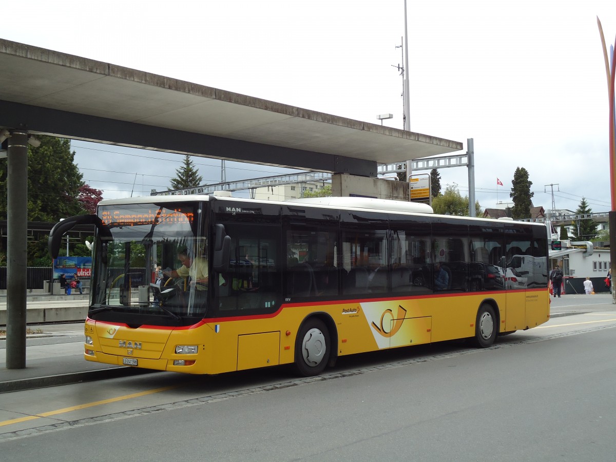 (144'917) - SB Trans, Sursee - Nr. 10/LU 247'398 - MAN (ex H�sler, Rickenbach Nr. 10) am 10. Juni 2013 beim Bahnhof Sursee