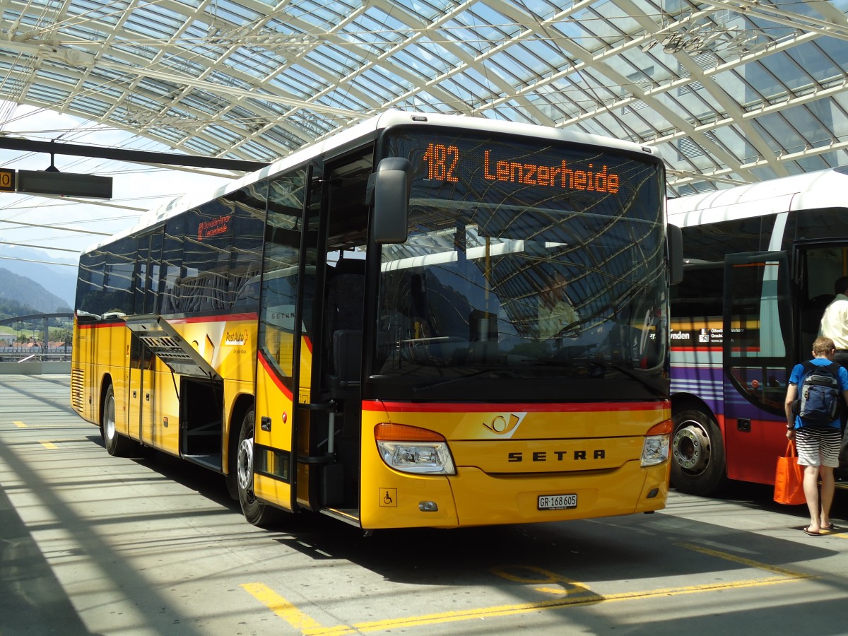 (145'218) - PostAuto Graub�nden - GR 168'605 - Setra am 17. Juni 2013 in Chur, Postautostation