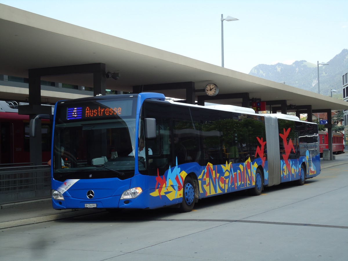 (145'235) - SBC Chur - Nr. 92/GR 156'992 - Mercedes (ex VZO Gr�ningen Nr. 151; ex Vorf�hrfahrzeug) am 17. Juni 2013 beim Bahnhof Chur