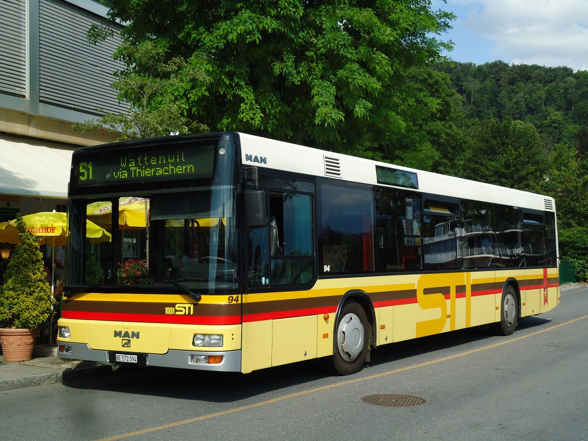 (145'607) - STI Thun - Nr. 94/BE 572'094 - MAN am 6. Juli 2013 bei der Schiffl�ndte Thun