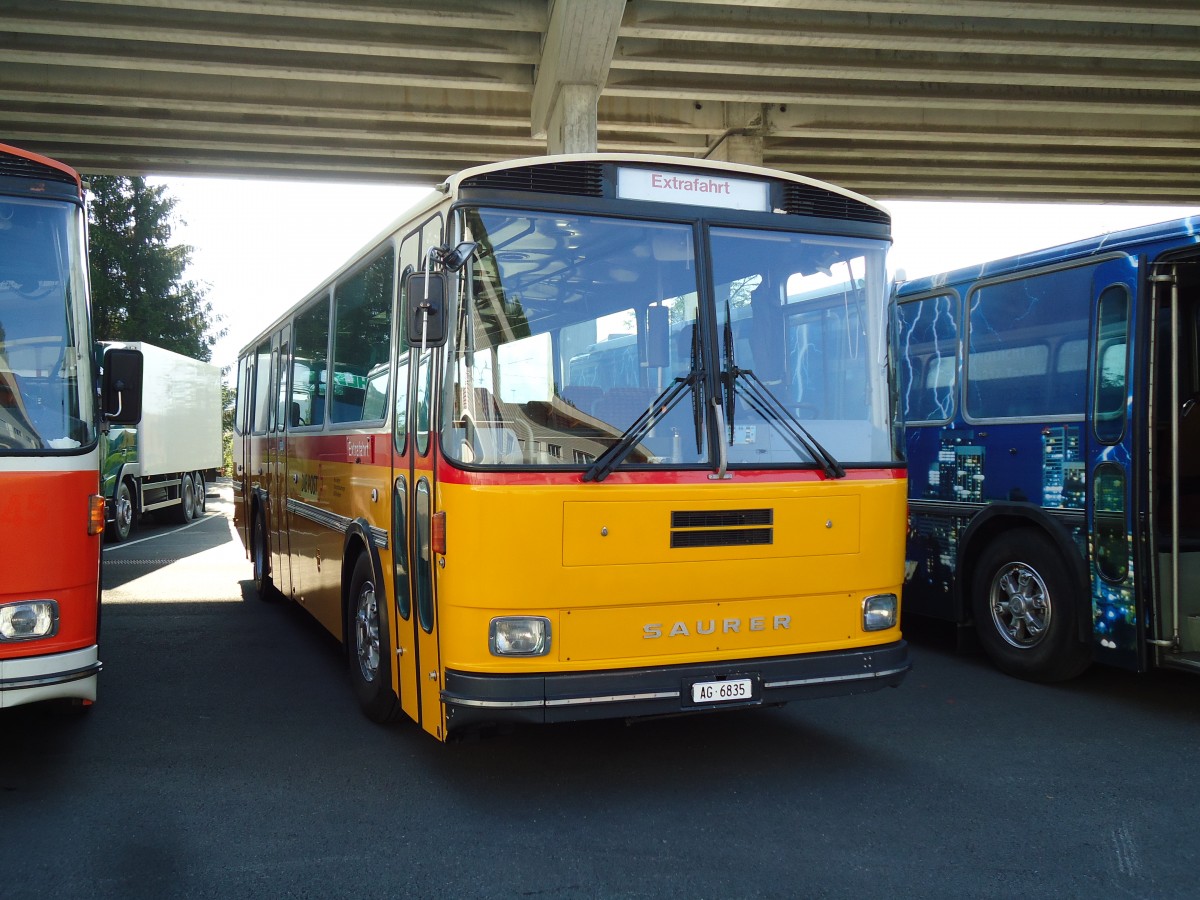 (145'809) - Gautschi, Suhr - AG 6835 - Saurer/T�scher (ex L�tscher, Neuheim Nr. 200; ex Cartek, Regensdorf; ex P 25'822) am 20. Juni 2013 in Seewen, Senn Transporte