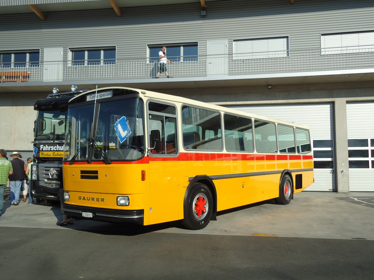 (145'816) - Rubatscher, Seewen - SZ 200'017 - Saurer/R&J (ex Br�tsch, B�ttenhardt; ex P 24'361) am 20. Juli 2013 in Seewen, Senn Transporte