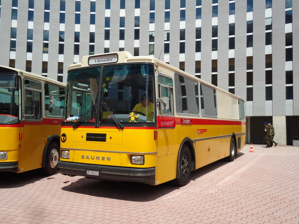 (145'900) - Br�ndli, Z�rich - ZH 180'231 - Saurer/R&J (ex Hofmann, Z�rich; ex Pacciarelli, Grono; ex P 25'661) am 20. Juli 2013 in Airolo, Caserna