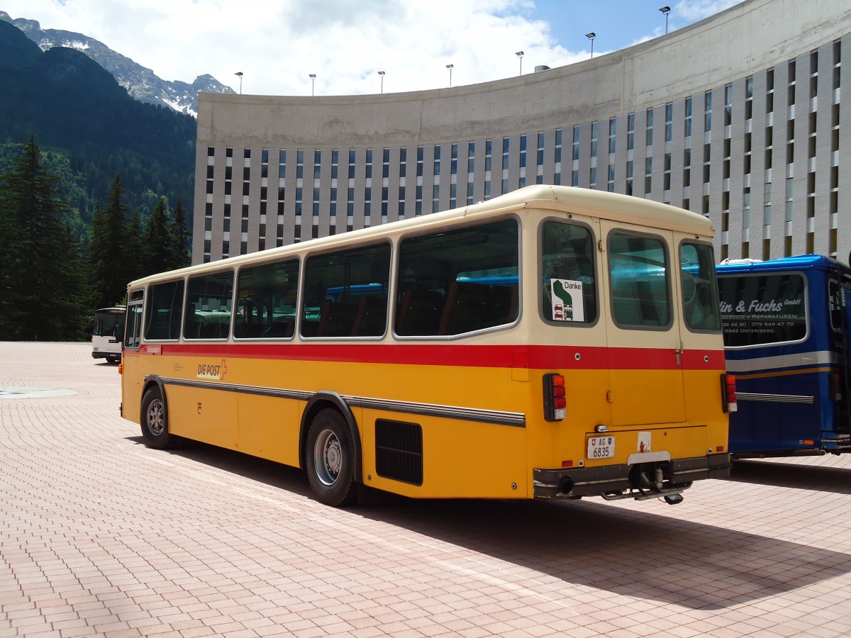 (145'924) - Gautschi, Suhr - AG 6835 - Saurer/T�scher (ex L�tscher, Neuheim Nr. 200; ex Cartek, Regensdorf; ex P 25'822) am 20. Juli 2013 in Airolo, Caserna